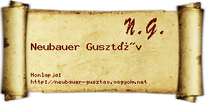 Neubauer Gusztáv névjegykártya